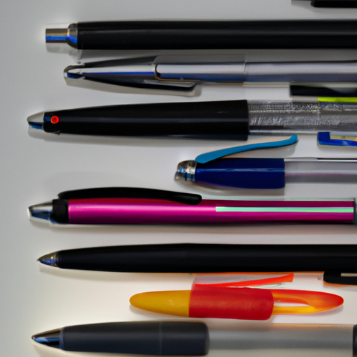 מבחר עטים ממותגים מחברות שונות בדגש על המגוון שלהם.